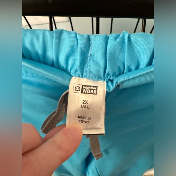 New Wonderwink Wonderwork Light Turquoise Women Scrub Pants 2X 2XL Tall 2XT T - Picture 5 of 10